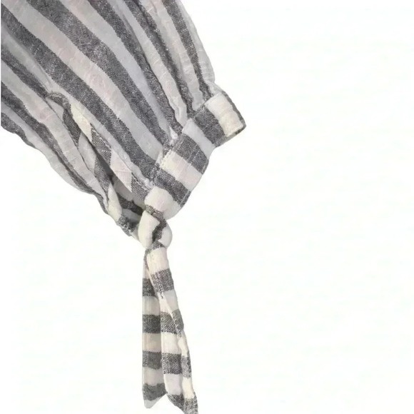 Abercrombie & Fitch Blue Striped Tie Sleeve Top XS - Picture 4 of 6